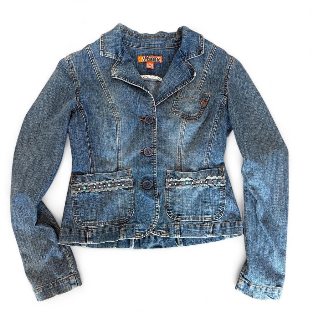 Y2K Lizzie McGuire Vibed Denim Jacket with Beading Details